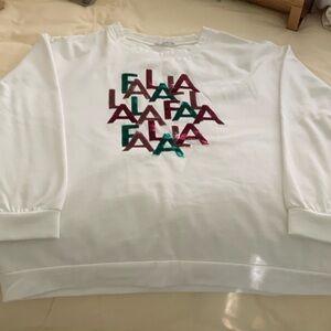 Mary Anne White Sweatshirt with Multicolor Lettering
